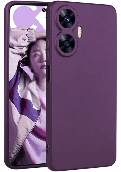 Realme C55 Kılıf Zore Premier Silikon Kapak-Mürdüm