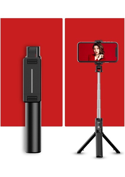 ZP23 Ayarlanabilir Açılı Bt 4.0 Kontrollü Tripodlu Selfie Çubuğu - Siyah