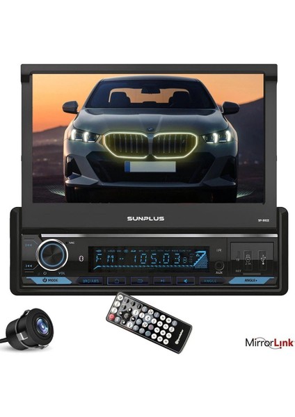 Hıtech SP-9022 Indash Teyp 7 Inç 4X55 Watt Bluetooth Mirrorlink Kumanda