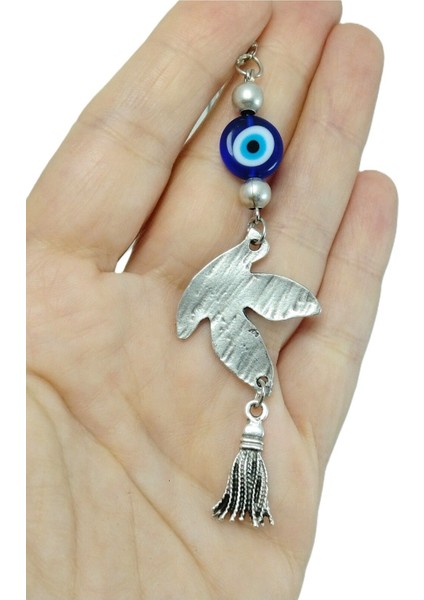 Nazar Boncuğu Metal Ucan Kus Araba Dikiz Ayna Süsü Hediyelik