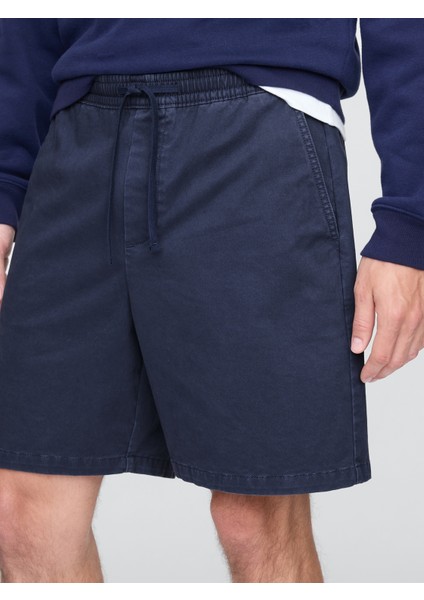 Erkek Lacivert Twill Şort