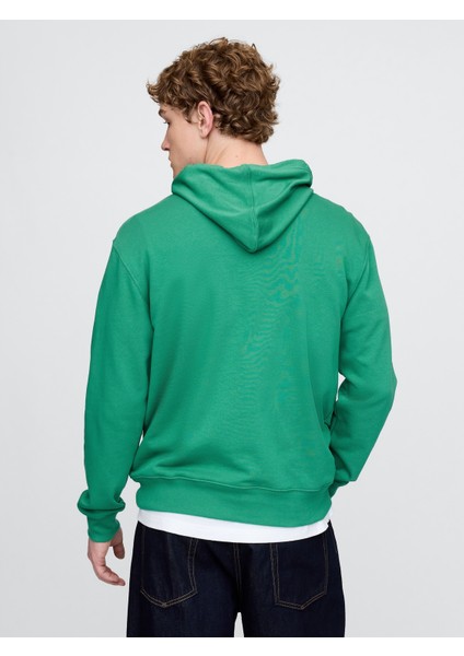 Erkek Yeşil Gap Logo Fransız Havlu Kumaş Sweatshirt