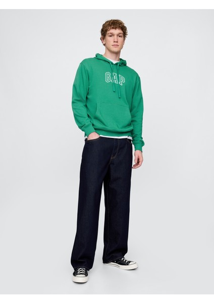 Erkek Yeşil Gap Logo Fransız Havlu Kumaş Sweatshirt