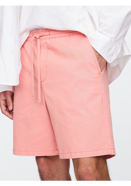 Erkek Pembe Twill Şort