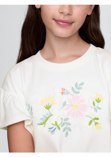 Kız Çocuk Beyaz Vintage Soft Sweatshirt Elbise fiyatları