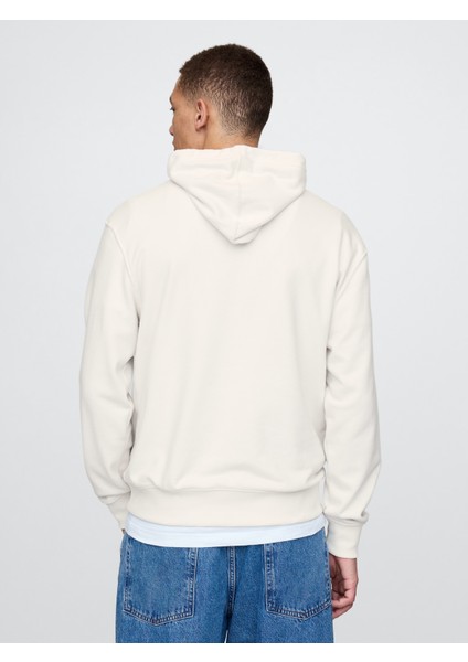 Erkek Beyaz Logo Fransız Havlu Kumaş Sweatshirt fırsatları