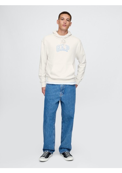 Erkek Beyaz Logo Fransız Havlu Kumaş Sweatshirt indirimleri