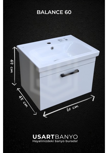Balance 60 cm Banyo Dolabı + Reflectus Yarım Ay Günışığı LED Ayna 80*45 cm + Havlu Dolabı modelleri