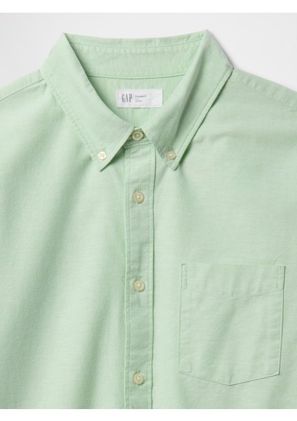 Erkek Yeşil Desenli Standard Fit Oxford Gömlek modelleri
