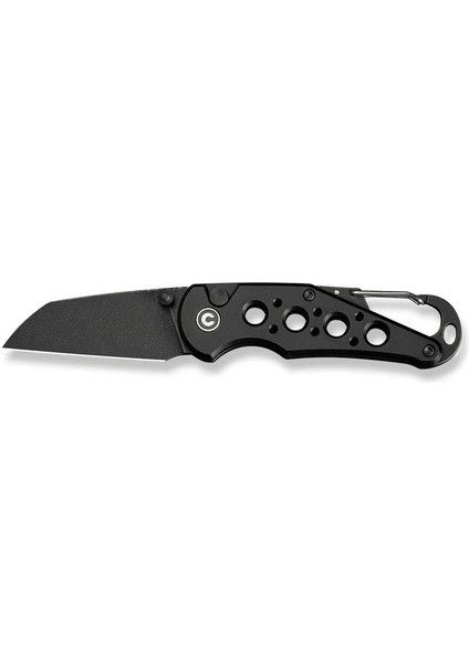 Pragma Thumb Stud & Button Lock Knife Black Aluminum Handle With S/s Carabiner & Bottle Opener Nitro-V Çakı