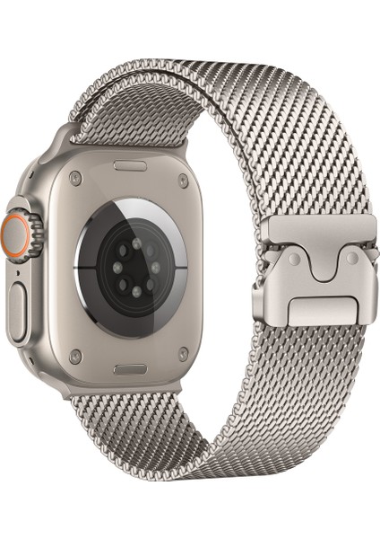 Apple Watch 10 Serisi 42MM - 38/40/41MM Kordon Titanyum Kelebek Klipsli Milano Loop 121