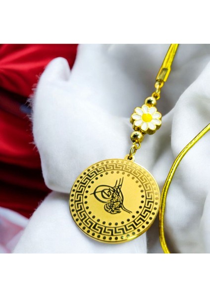 Dikiz Ayna Süsü, Çelik Tuğra Uç Altın Kaplama Papatya Yeni Araba Hediyesi