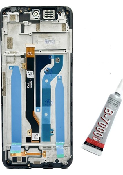 Infinix Note 10 Ekran Dokunmatik Çıtalı (Siyah) B7000 Yapıştırıcı