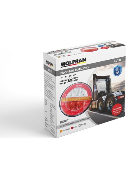 LED Yuvarlak 4 Fonksiyonlu Stop-Sinyal-Park-Geri Vites 10-30V E9 Belgeli Sağ