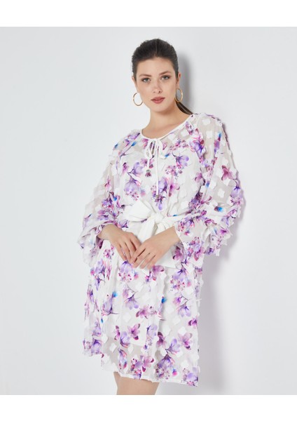 Kadın Çiçek Desenli Tunik - Kemer Detaylı - Modern ve Şık Tasarım - Günlük ve Özel Gün Için Tunik modelleri