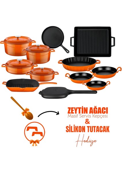 Döküm 12x Trendy Serisi 17 Parça Tencere & Tava Seti
