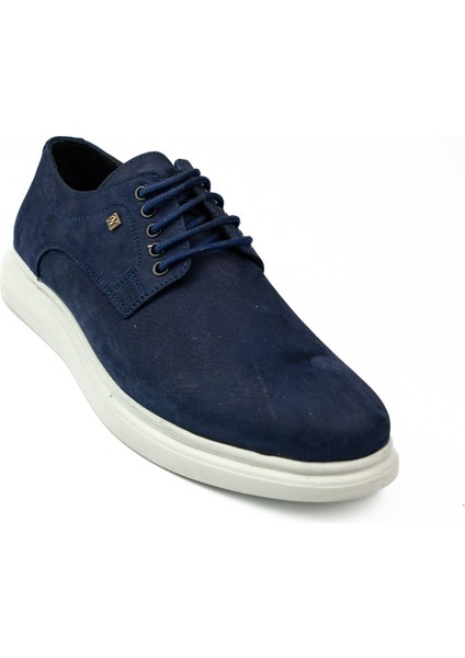1008 Lacivert Nubuk Deri Erkek Günlük Ayakkabı