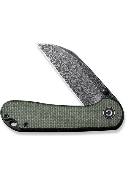 Elementum Flipper & Thumb Stud Knife Green Micarta Handle Damascus Çakı fırsatları