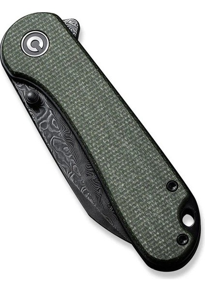 Elementum Flipper & Thumb Stud Knife Green Micarta Handle Damascus Çakı indirimleri