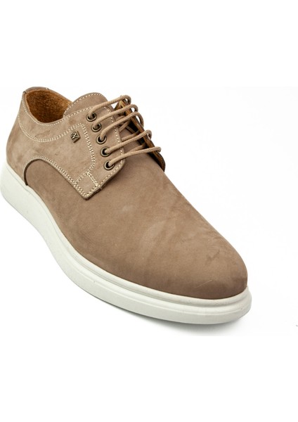 1008 Beyaz Taban Kum Nubuk Deri Erkek Günlük Ayakkabı