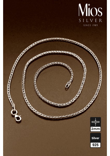 2 mm Tilki Kuyruğu Zincir 925 Ayar Gümüş Kolye fiyatları