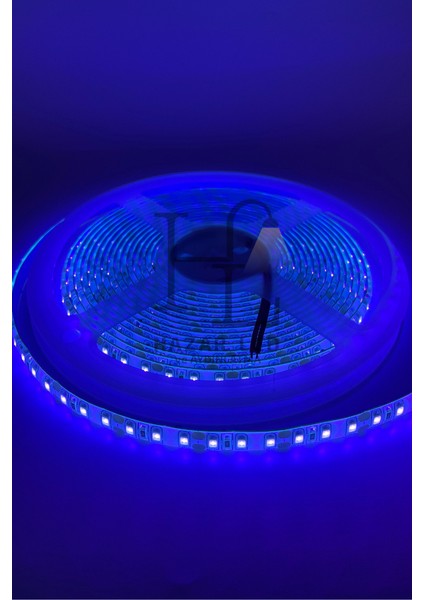 12 Volt Uv (Ultraviyole) Şerit LED 2835 Smd Metrede 120 LED Black Light 5 Metre