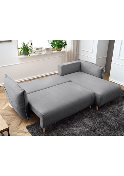 Puffy Sandıklı Köşe Koltuk Gri Sağ Köşe fırsatları