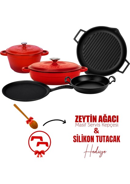 Döküm 5x Trendy Serisi 8 Parça Tencere & Tava Seti