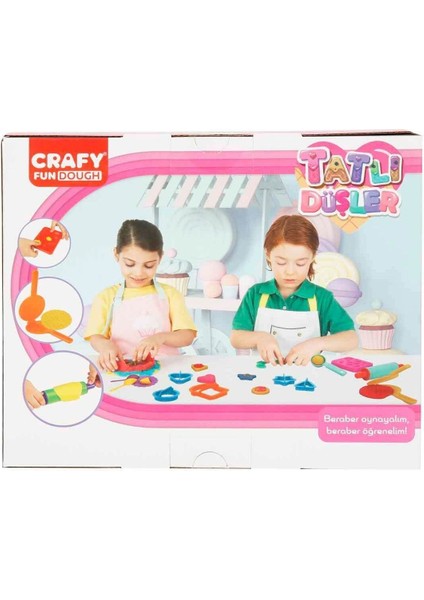 3493 Crafy Tatlı Düşler Oyun Hamuru Seti 200 G 22 Parça -Sunman
