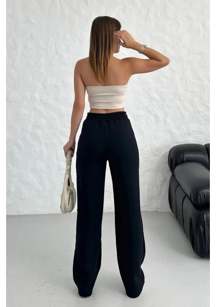 Kadın 3 Iplik Içi Şardonlu Kalın Kışlık Bol Paça Palazzo Eşofman Altı fırsatları