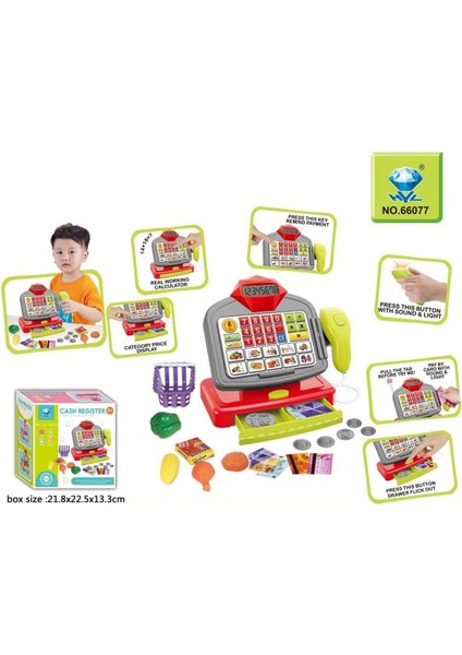 HUA-66075-66077 Işıklı ve Sesli Elektronik Yazarkasa -Vardem