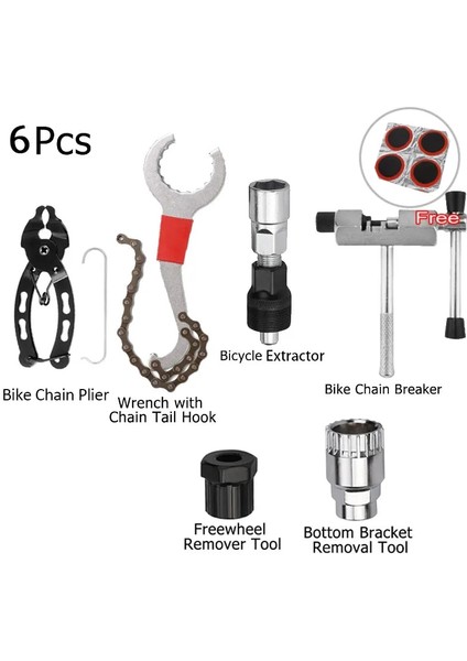 6 Adet 2 Stil Bisiklet Çok Amaçlı Onarım Aracı Setleri Kitleri Zincir Krank Tekerlek Çıkarıcı Açık Bisiklet Pedalı Sökücü Çektirme Bisiklet Araçları Mtb (Yurt Dışından)