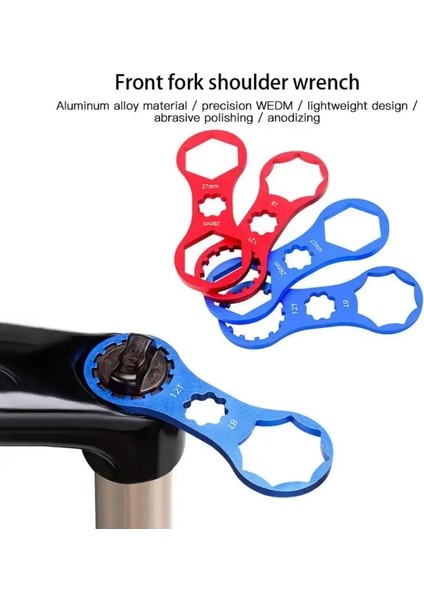 Kırmızı B Tipi Stili Alüminyum Bisiklet Anahtarı Ön Çatal Onarım Aracı Sr Suntour Xcrxctxcmrst Mtb Bisiklet Ön Çatal Kapağı Anahtarı Sökme Araçları (Yurt Dışından)