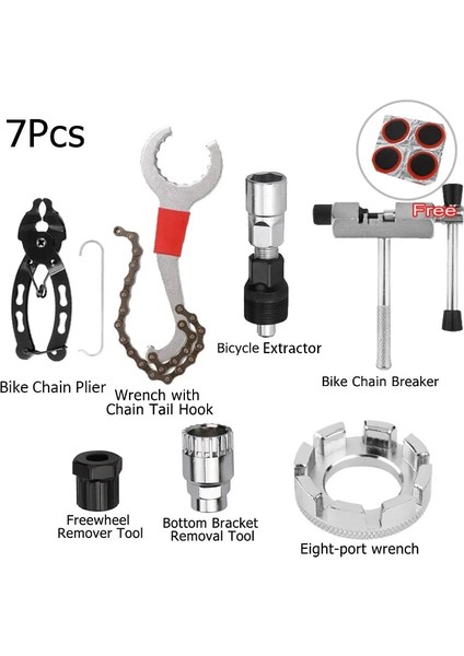 7 Çeşit Onarım Aracı2 Stili 7 Adet Bisiklet Tamir Aracı Kitleri Mtb Yol Bisikletleri Zincir Kesici Braketi Volan Sökücü Krank Çektirme Anahtarı Bakım Seti Araçları (Yurt Dışından)