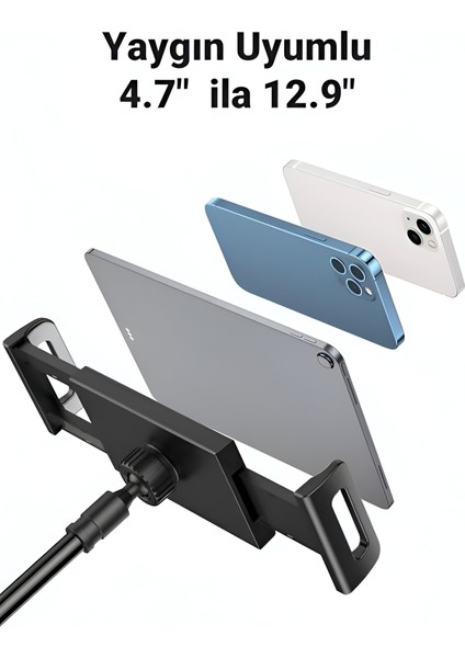 Esnek Uzun Kollu Ayarlanabilir Masaüstü Tablet ve Telefon Tutucu 12.9"