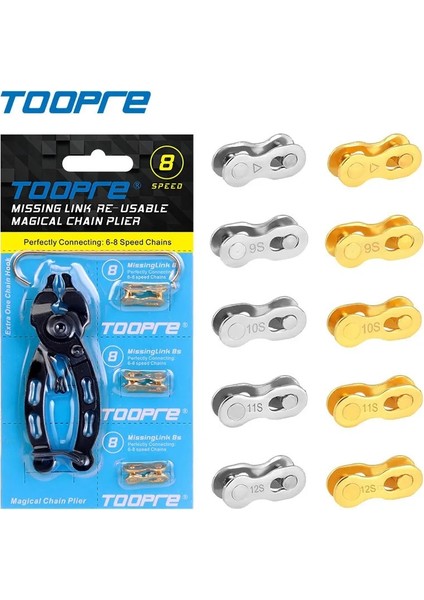 Yunjin Shop 9s Altın Set Stili Toopre Bisiklet Sihirli Toka Pense Seti Dağ Bisikleti Zinciri Hızlı Serbest Bırakma Tokası Sökme Kurulum Onarım Aracı Anahtarı (Yurt Dışından) fiyatları