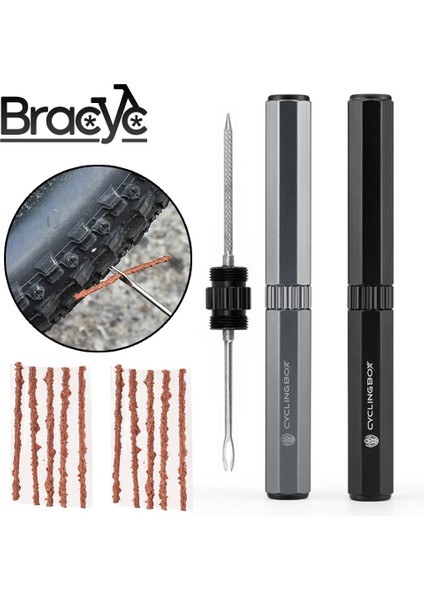 16 Adet Gümüş Takım Tarzı Bisiklet Tubeless Lastik Tamir Aletleri Kiti Mini Mtb Yol Bisikleti Lastik Fişi Delinme Düz Düzeltme Yama Matkap Taşınabilir Mastik Kauçuk Şerit (Yurt Dışından) fırsatları