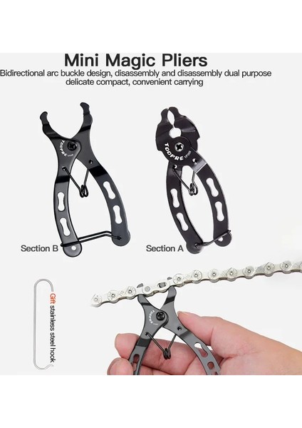 Yunjin Shop B02 Stili Mini Bisiklet Zinciri Kancalı Hızlı Bağlantı Aracı Bisiklet Zinciri Hızlı Bırakma Tokası Kelepçe Bisiklet Sökme Kurulum Anahtarı Pense (Yurt Dışından)
