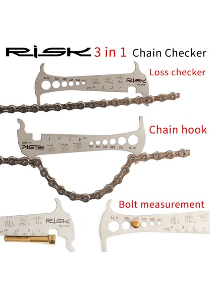 Yunjin Shop Risk Bisiklet Zinciri Aşınma Kontrol Göstergesi Onarım Aracı Dağ Yolu Zincirleri Ölçer Ölçüm Cetvel 3 Iain Bisiklet Aksesuarları (Yurt Dışından)