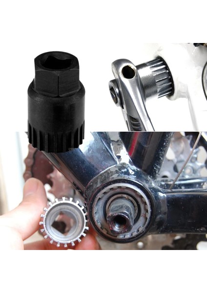 Siyah Stil Bisiklet Alt Braketi Mtb Bisiklet Krank Çıkarıcı Sökücü Alt Braket Onarım Aracı 20 Diş Fit Teşhis Aracı Onarım (Yurt Dışından)