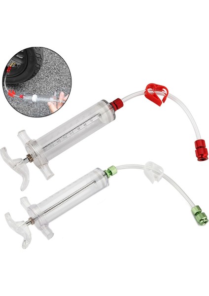 Kırmızı Stil Mtb Bisiklet Yol Bisiklet Mastik Enjektör Tubeless Lastik Lastik 50ML Şırınga Kiti Şırınga Kauçuk Hortum Kiti Bisiklet Tamir Araçları (Yurt Dışından)