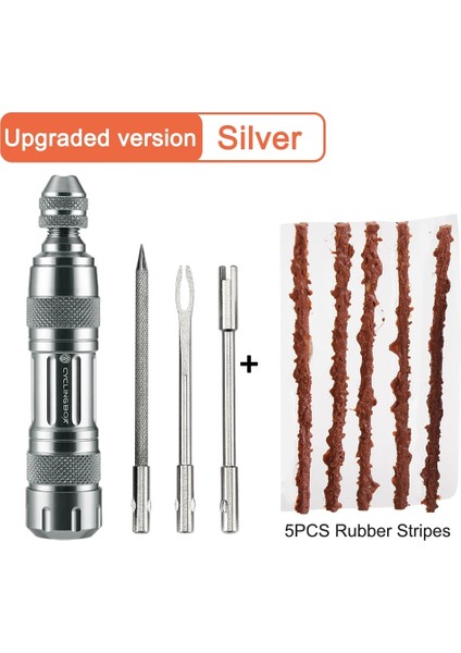 Gümüş Tamir Aleti C Stili Bisiklet Tubeless Lastik Tamir Takımı Lastik Matkap Kauçuk Şeritler Lastik Delinme Mastik Bisiklet Tamir Araçları (Yurt Dışından)