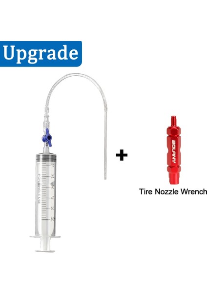 Yunjin Shop Set A Stilini Yükseltin 60ML Bisiklet Tubeless Lastik Sıvı Enjeksiyon Aracı Lastik Tubeless Mastik Enjektör Şırınga Kauçuk Hortum Kiti Mtb Bisiklet Tamir Aracı (Yurt Dışından)