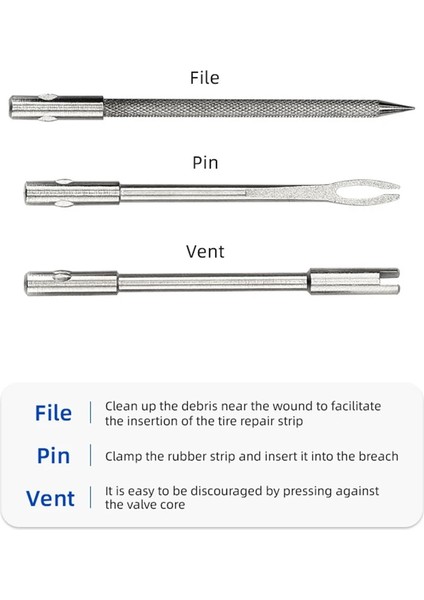 Siyah Onarım Aracı A Stili Bisiklet Tubeless Lastik Tamir Takımı Lastik Matkap Kauçuk Şeritler Lastik Delinme Mastik Bisiklet Tamir Araçları (Yurt Dışından)