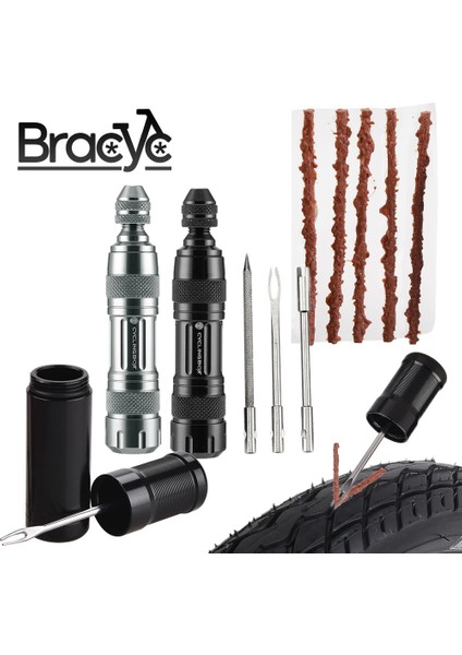 Siyah Onarım Aracı A Stili Bisiklet Tubeless Lastik Tamir Takımı Lastik Matkap Kauçuk Şeritler Lastik Delinme Mastik Bisiklet Tamir Araçları (Yurt Dışından)