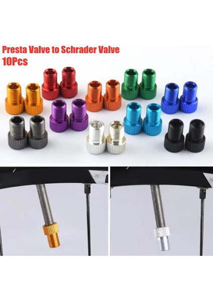 Yunjin Shop Gök Mavisi Tarzı Alüminyum Alaşımlı Presta Vana Schrader Vana Dönüştürücü Bisiklet Bisiklet Vana Adaptörü Bisiklet Tüp Pompası Hava Kompresörü Araçları (Yurt Dışından)