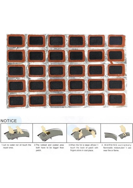 Kare Tarzı mm Squareround Bisiklet Lastiği Yama Bisiklet Lastiği Tüpü Delinme Onarım Kauçuk Yamalar Set Iç Tüp Onarım Aracı (Yurt Dışından)