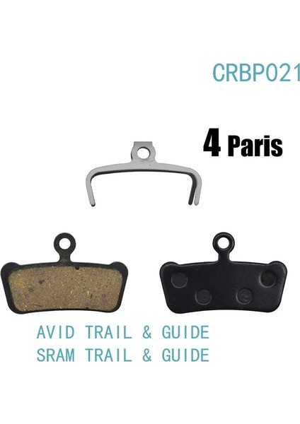 Yunjin Shop CRBP031 Stili Sram Kılavuzu Için 4 Çift Yarı Metalik Bisiklet Disk Fren Balataları Rscrsr Avid Xo E7 E9 Trail Tions Reçine Hidrolik Fren Balatası (Yurt Dışından)