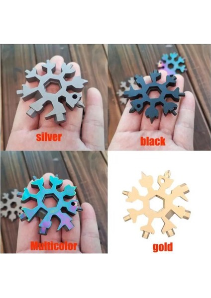 Altın Tarzı Taşınabilir 18 1 Mowflake Çok Cep Aracı Anahtarı Altıgen Anahtarı Çok Amaçlı Kamp Survive Açık Yürüyüş Anahtarlık Anahtarlık (Yurt Dışından)