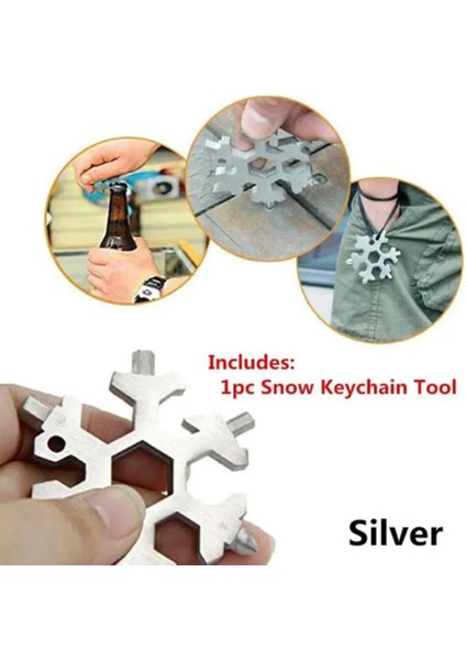 Altın Tarzı Taşınabilir 18 1 Mowflake Çok Cep Aracı Anahtarı Altıgen Anahtarı Çok Amaçlı Kamp Survive Açık Yürüyüş Anahtarlık Anahtarlık (Yurt Dışından)